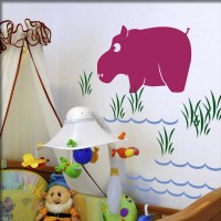 Wandtattoo Nilpferd 3Mix Wandtattoo Nilpferd 3Mix