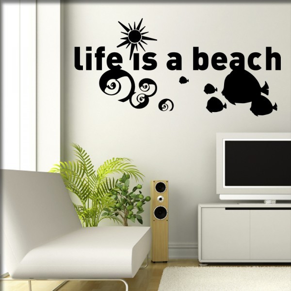 Wandtattoo Life is a Beach