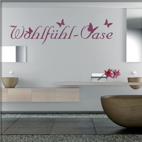 Samunshi® Wandtattoo 'Wohlfühloase' – 120x39 Cm, Goldmetalleffekt, Selbstklebend, Made In Germany