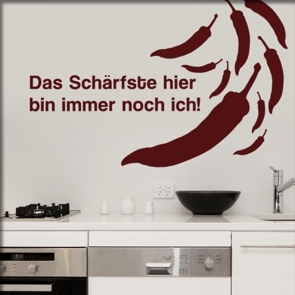 Wandtattoo Chilli mit Text